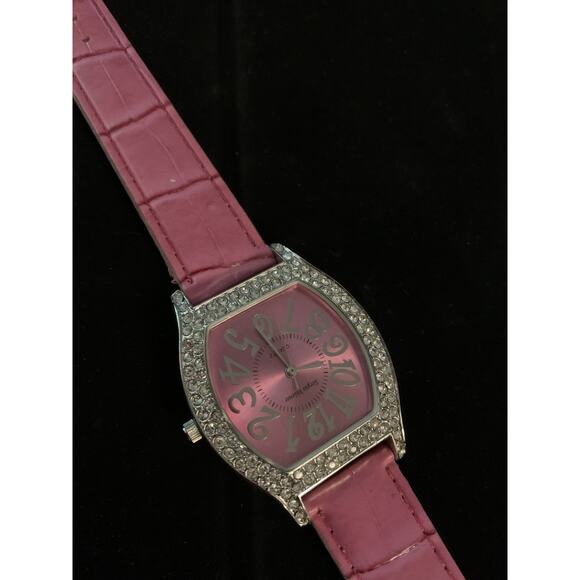 Sergio Valente Watch Women Pink Stainless Steel Rhinestone Bling Not Tested - Picture 3 of 9